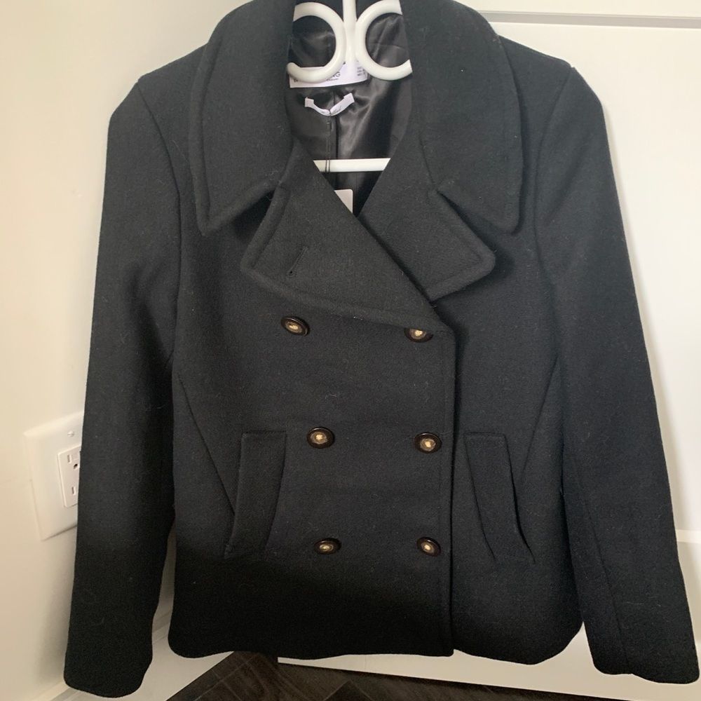 Brand New With Tags Mango Pea Coat Black